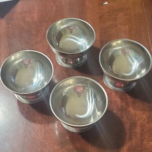 Set of Four Stainless Steel Ice Cream/Dessert Bowls